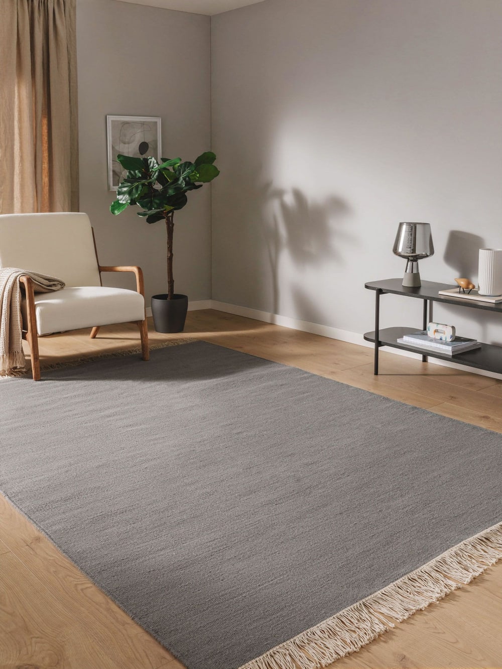 Tapis de laine gris 120x170 — vue 3