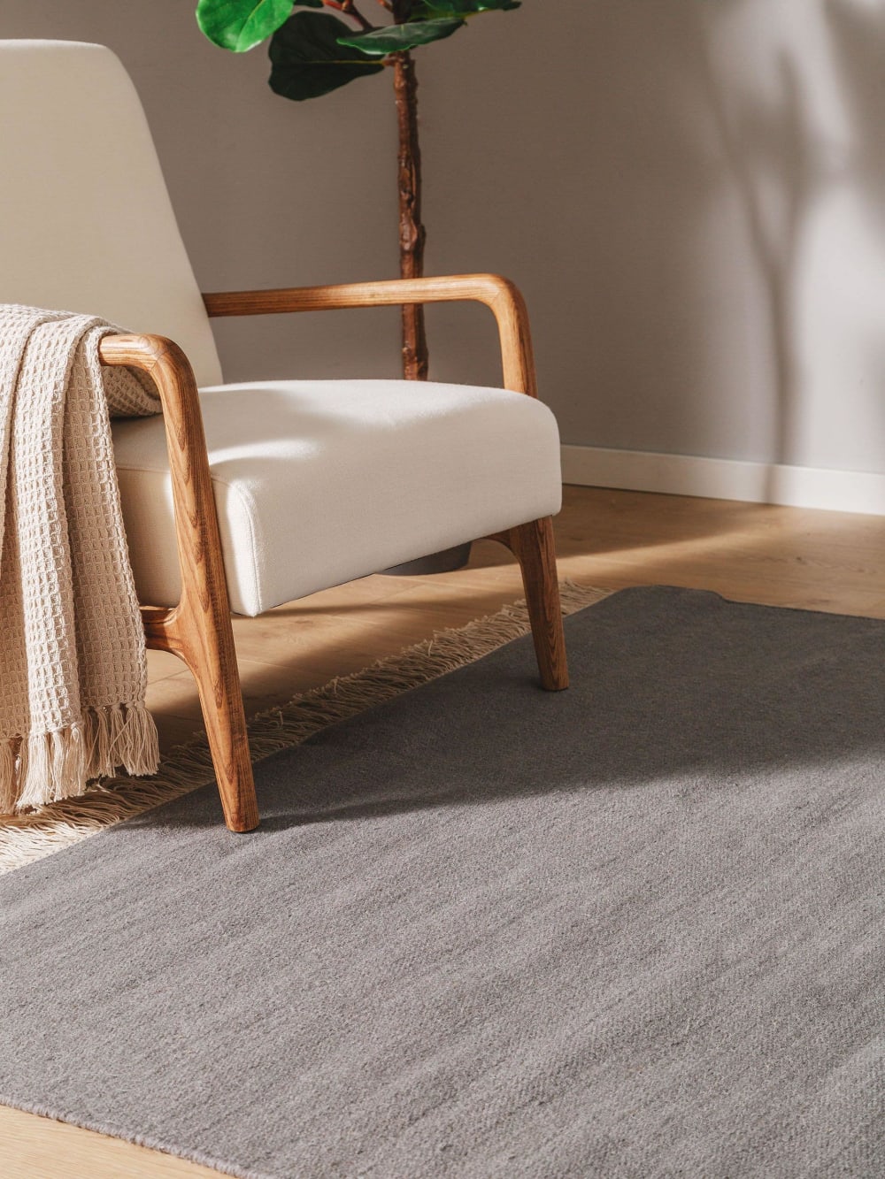 Tapis de laine gris 120x170 — vue 4