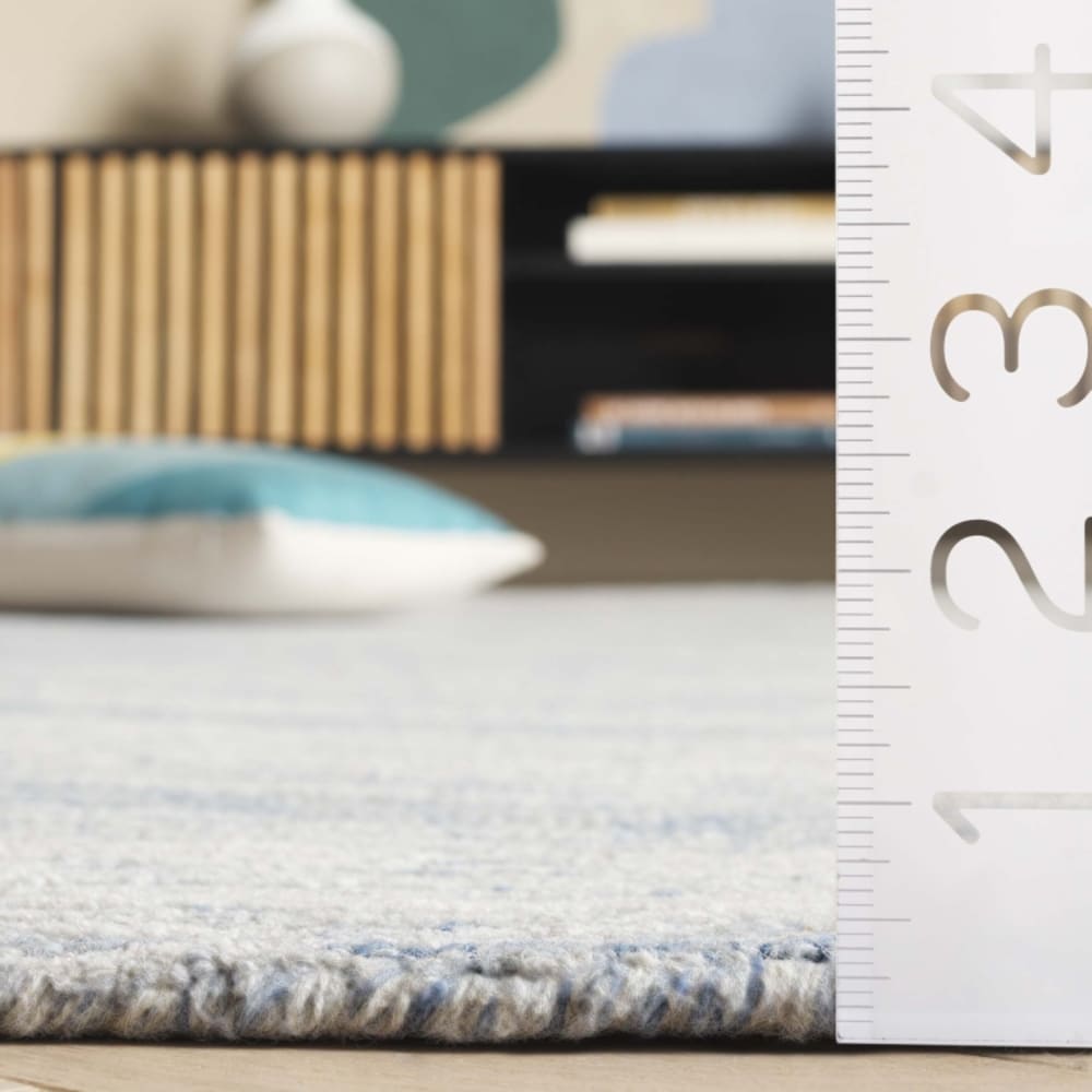 Tapis moderne contemporain en laine bleu/blanc, 69 x 122 cm — vue 3