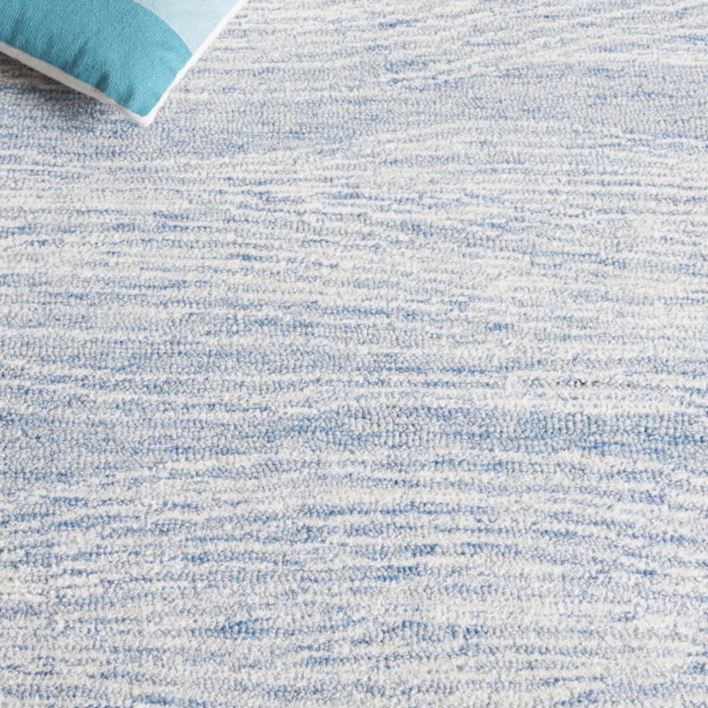 Tapis moderne contemporain en laine bleu/blanc, 69 x 122 cm — vue 4