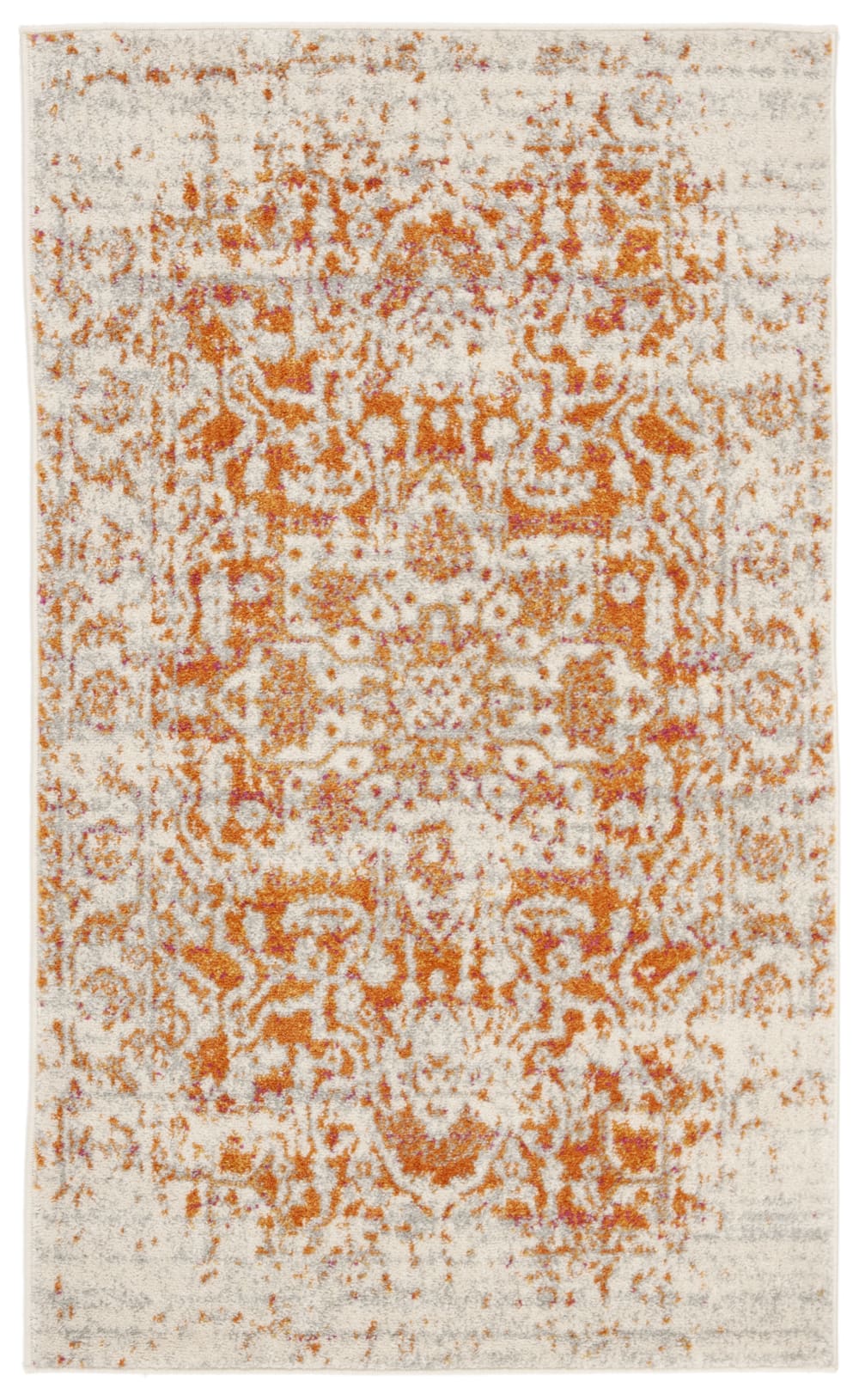 Tapis traditionnel en polypropylène orange/blanc, 122 x 183 cm