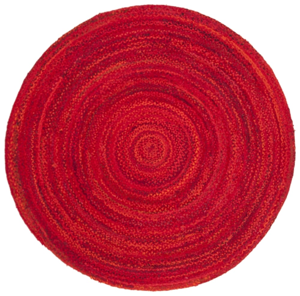 Tapis chalet de campagne en coton rouge, 122 x 122 cm