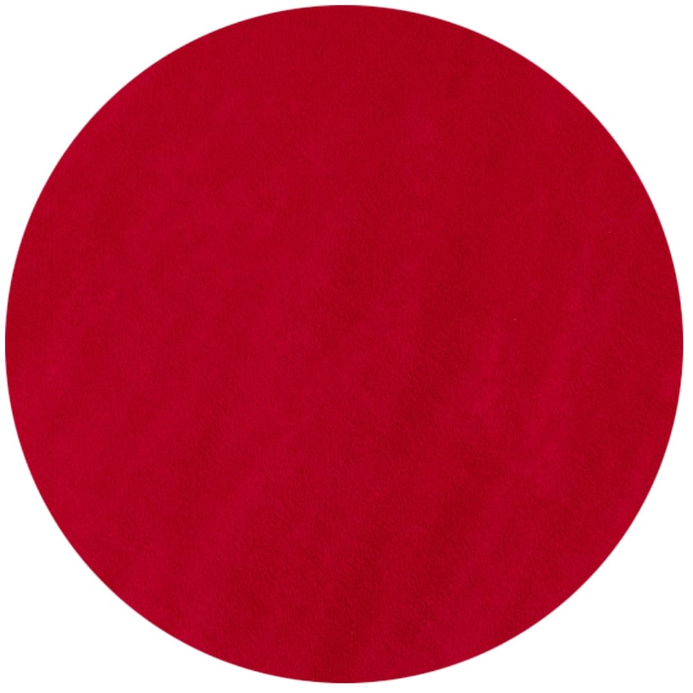 Tapis lavable rond en microfibre douce - rouge 120x120cm
