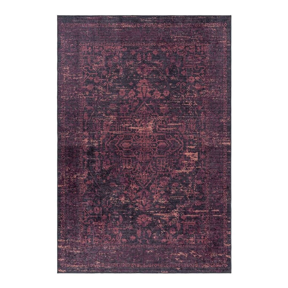 Tapis ethnique vintage en polyester rouge 120x170