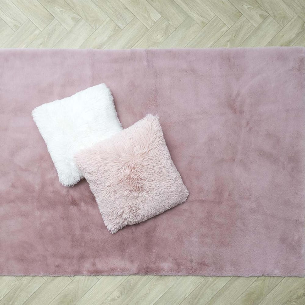 Tapis 120x170cm imitation fourrure fine rose — vue 3
