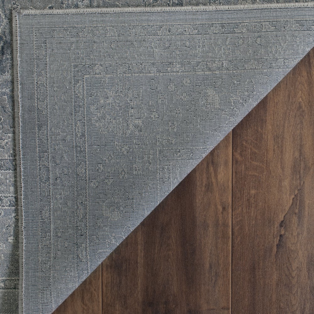 Tapis traditionnel en viscose bleu/gris, 122 x 170 cm — vue 4
