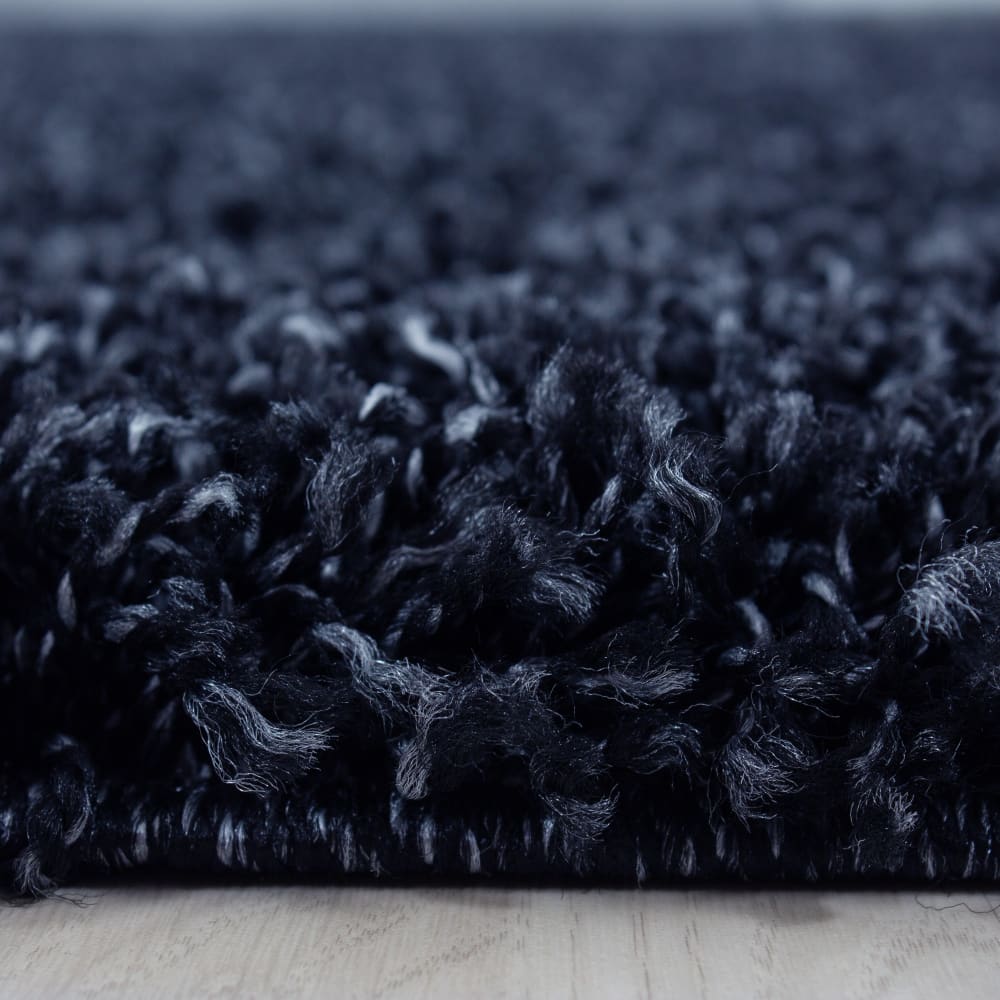 Shaggy - tapis uni rond - bleu foncé 120 x 120 cm — vue 4