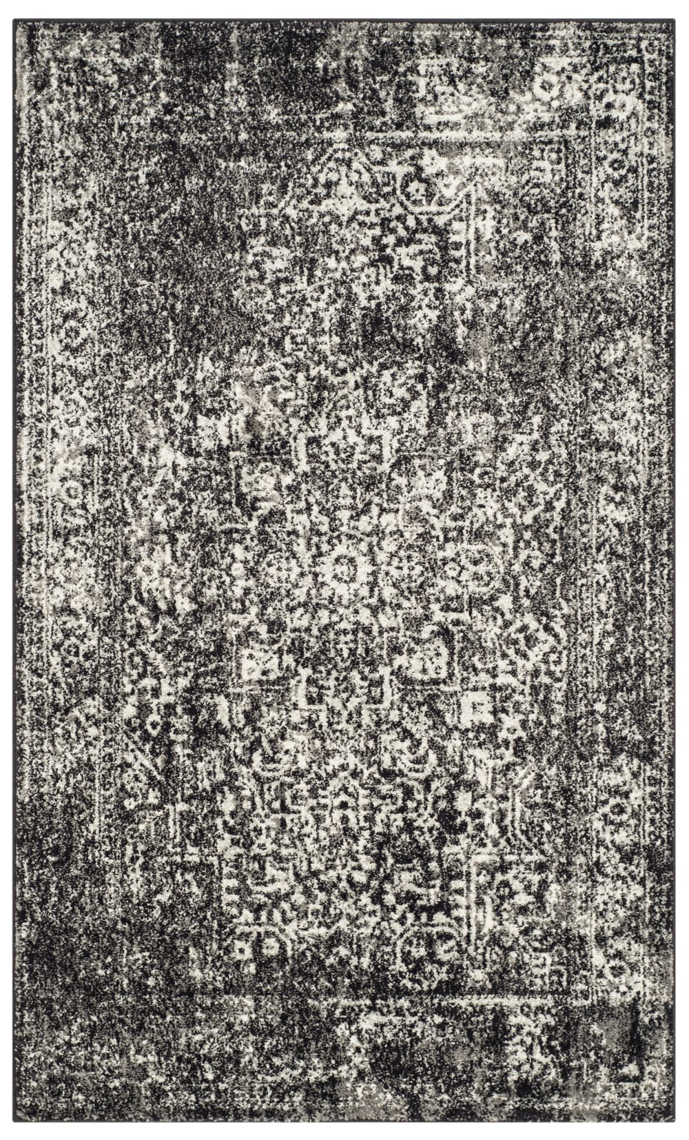 Tapis de transition en polypropylène noir/gris, 122 x 183 cm