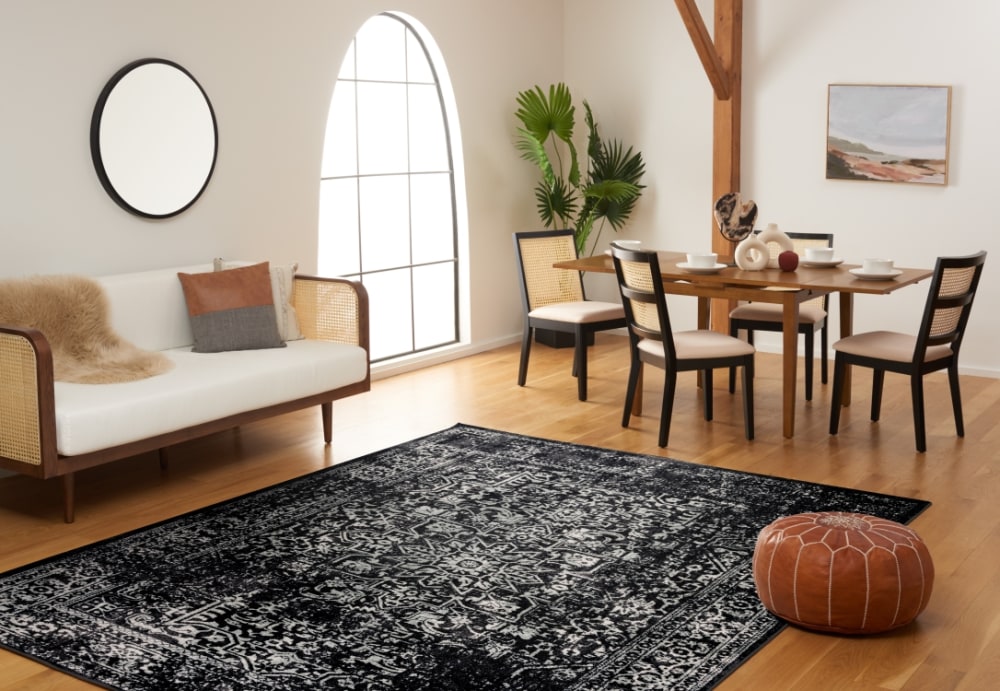 Safavieh Übergangsphase Polypropylen-Teppich in Schwarz/Grau, 122 x 183 cm style vintage Schwarz Pp - Polypropylen