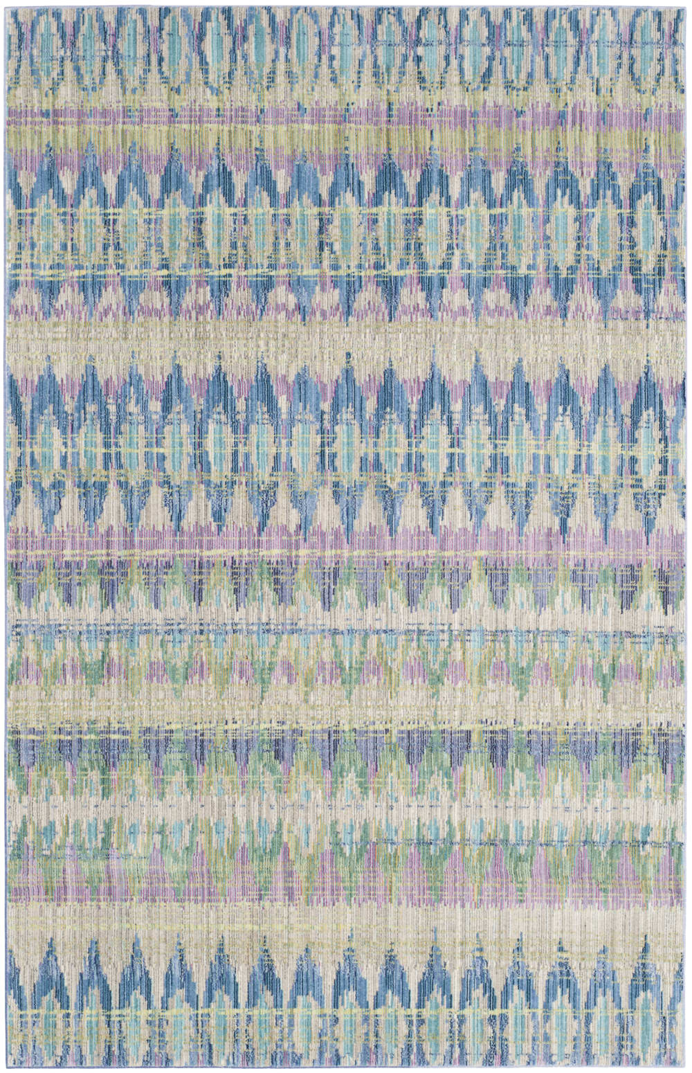 Tapis artisanat inspiré en polyester violet/multicolore, 122 x 183 cm