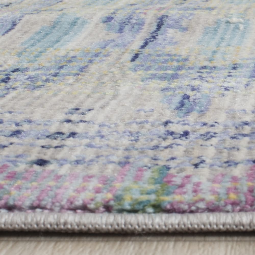 Tapis artisanat inspiré en polyester violet/multicolore, 122 x 183 cm — vue 4