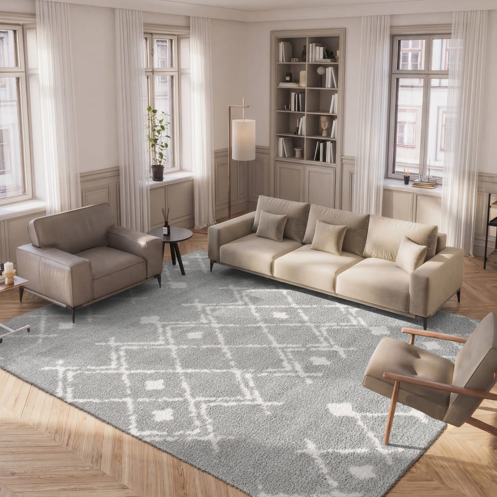 Tapis en polypropylène gris/beige, 122 x 183 cm — vue 3