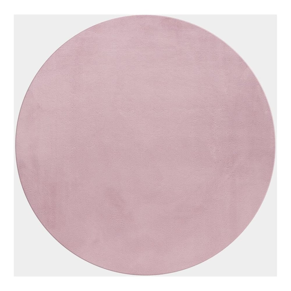 Tapis uni design en polyester rose Ø 120