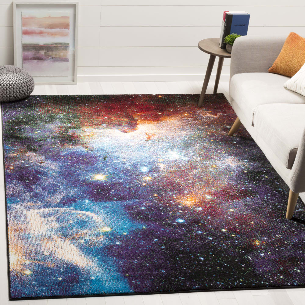 Tapis contemporain en polypropylène violet/multicolore, 122 x 183 cm — vue 3
