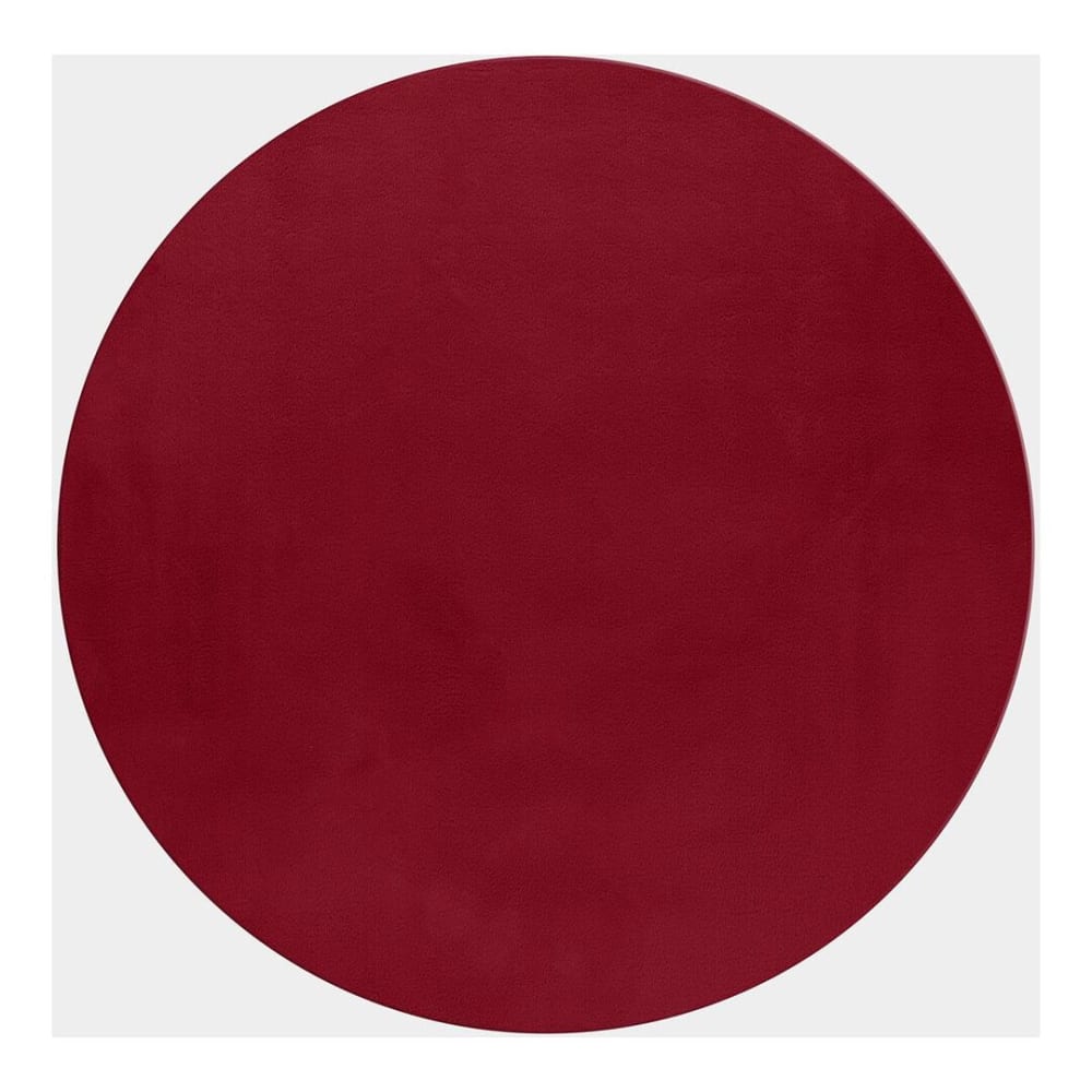 Tapis uni design en polyester rouge Ø 120