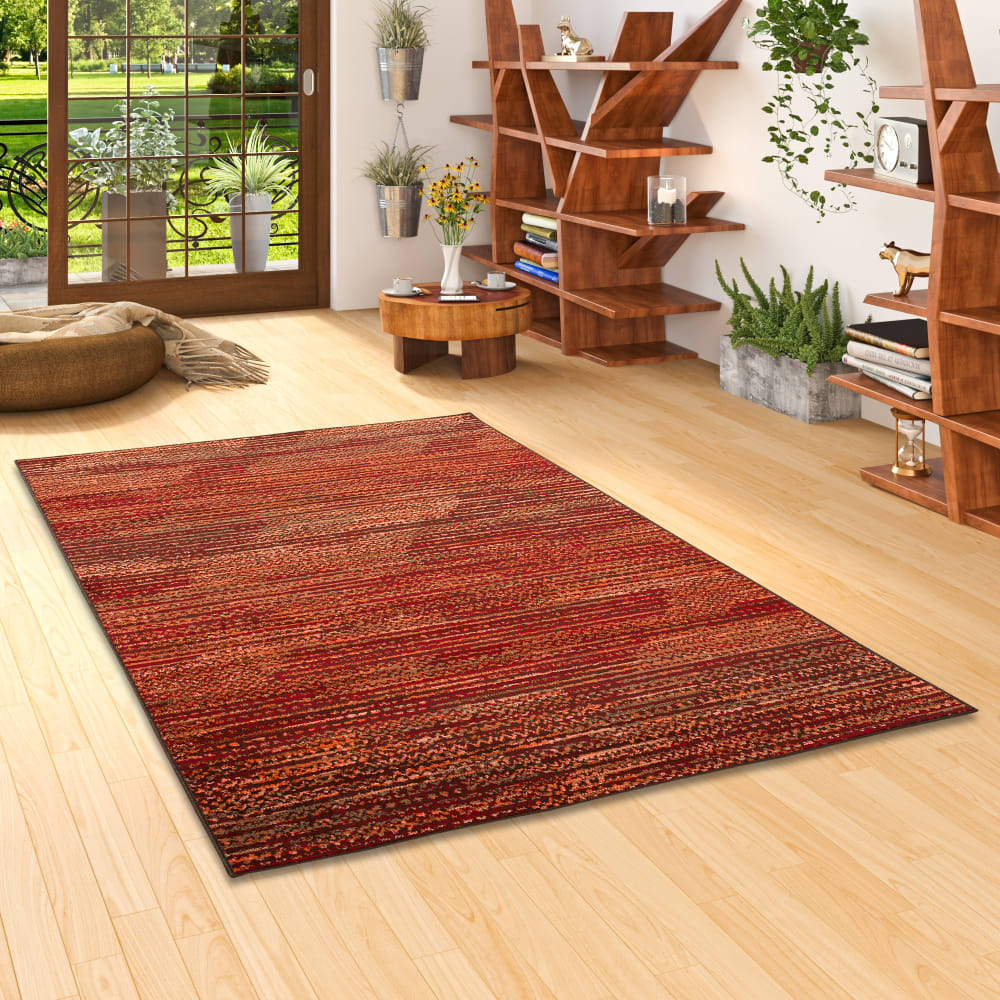 Tapis moderne à dégradé terre cuite 120x170 cm — vue 3