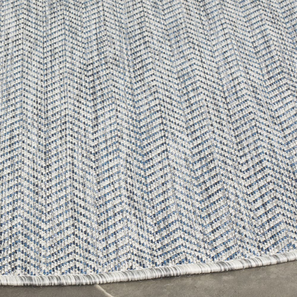 Tapis contemporain en polypropylène gris/bleu, 122 cm — vue 4
