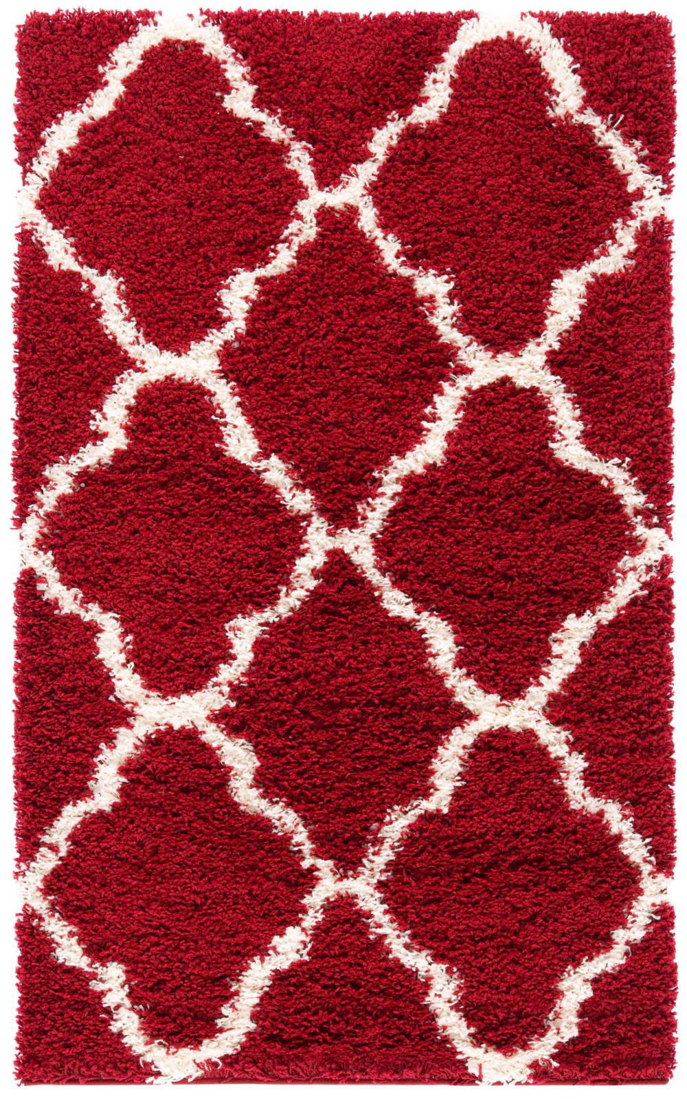 Tapis en polypropylène rouge/blanc, 122 x 183 cm