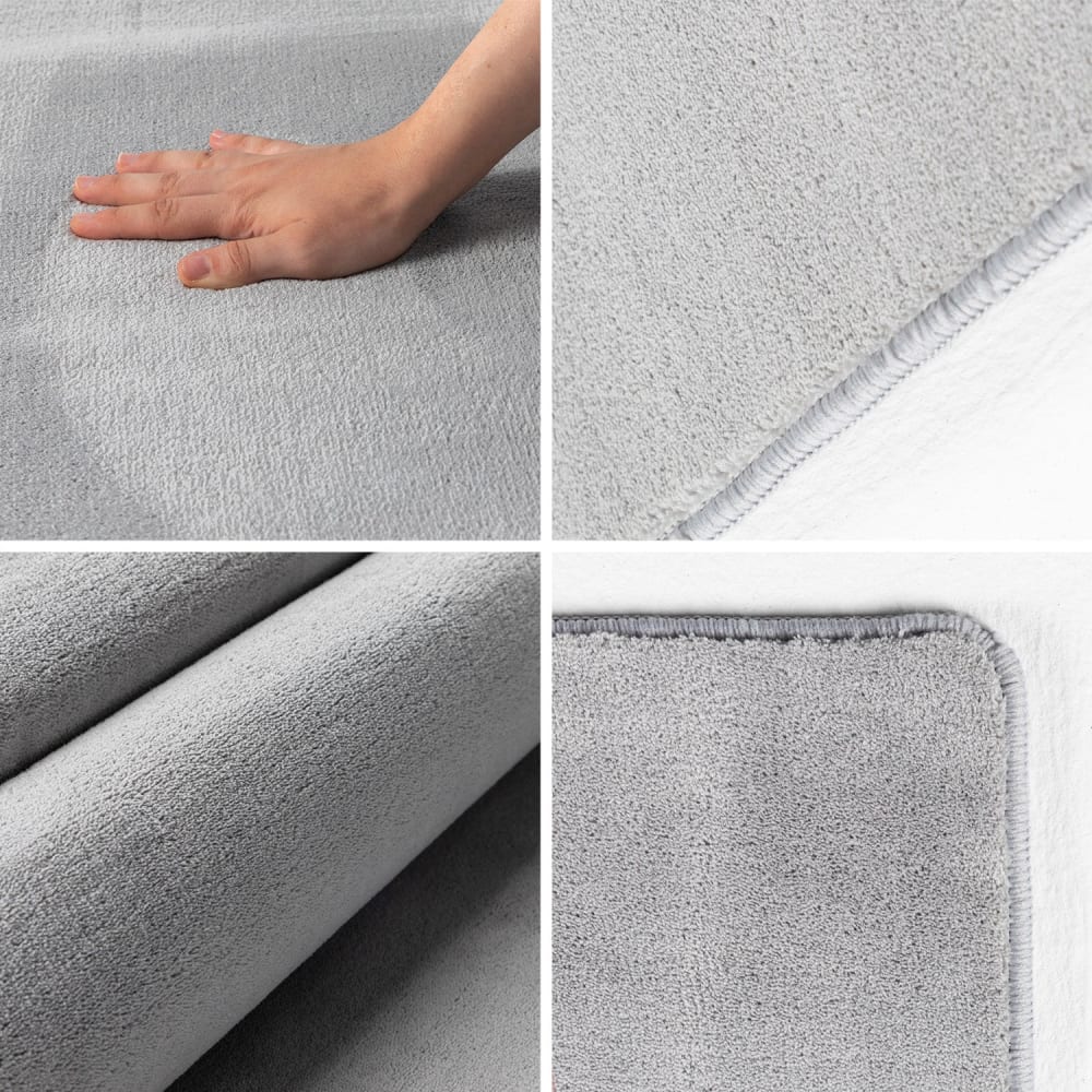 Tapis lavable en microfibre douce - gris argent 120x170cm — vue 4