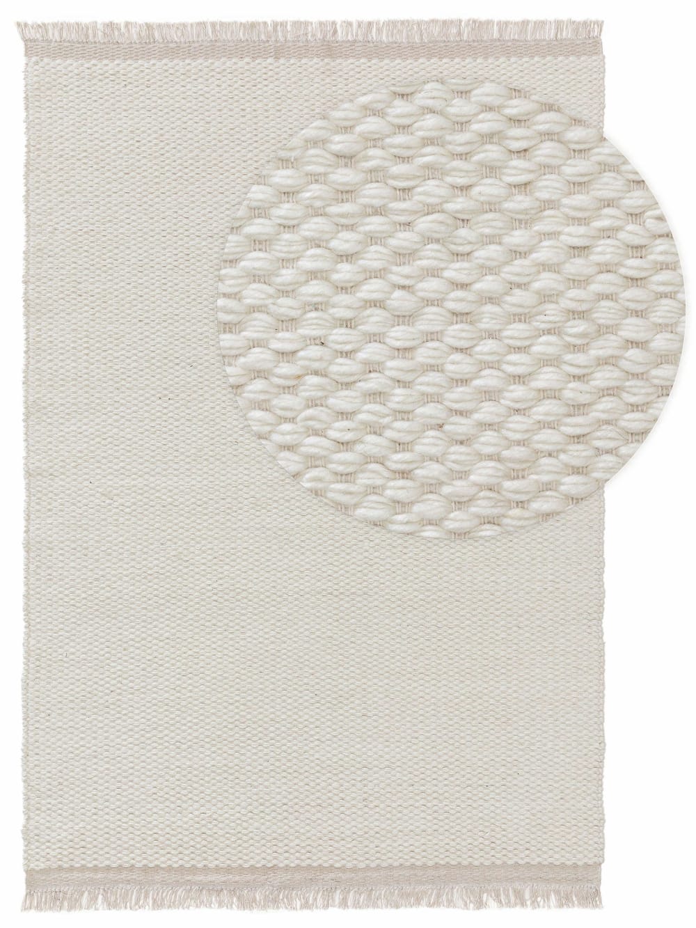 Tapis de laine crème