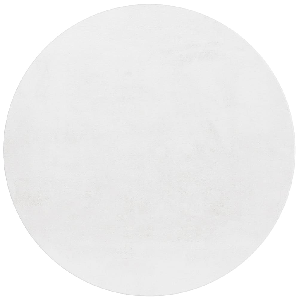 Tapis rond fausse Fourrure toucher doux Blanc 120x120cm