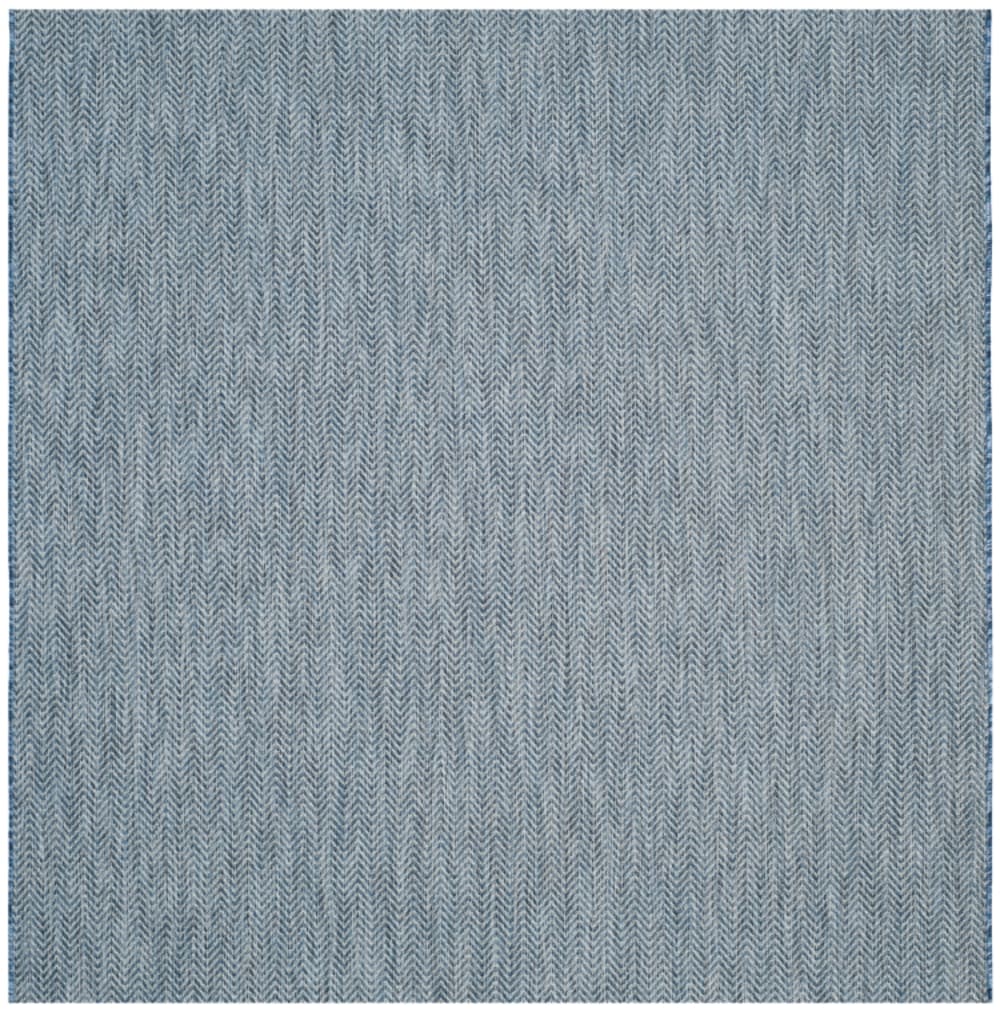Tapis contemporain en polypropylène bleu/gris, 122 x 122 cm
