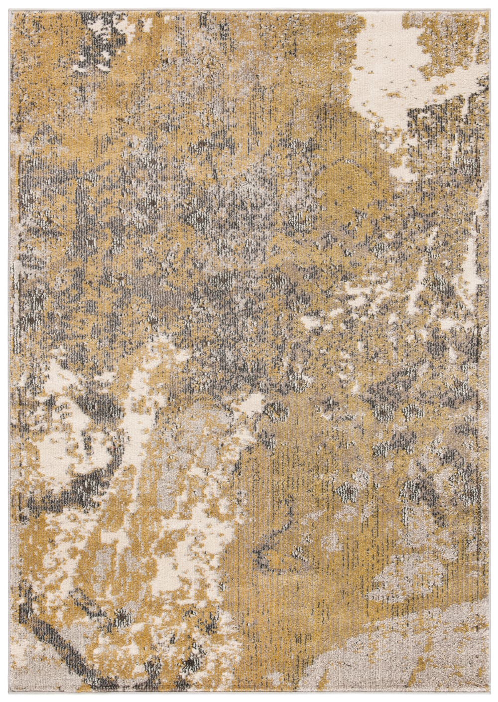 Tapis bohème chic en polypropylène blanc/gris, 122 x 170 cm