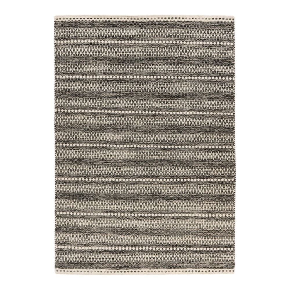 Tapis ethnique design en laine gris 120x170