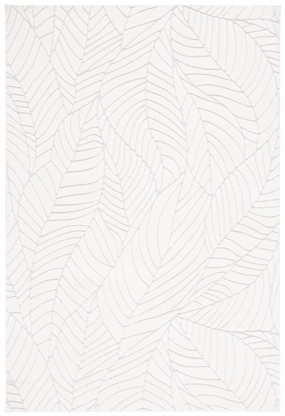 Tapis géométrique en polyester blanc, 122 x 183 cm