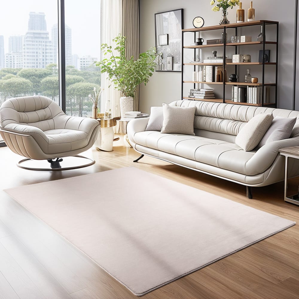 Tapis lavable en microfibre douce - beige 120x170cm — vue 3