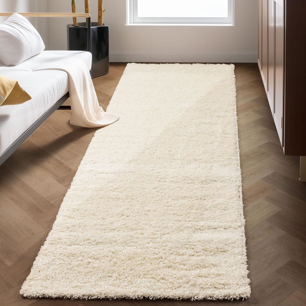 Shaggy - tapis uni à poils longs - blanc ivoire 120 x 170 cm — vue 4