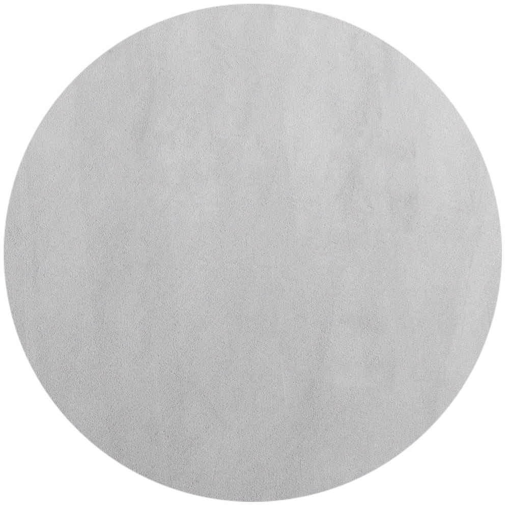 Tapis lavable rond en microfibre douce - gris argent 120x120cm