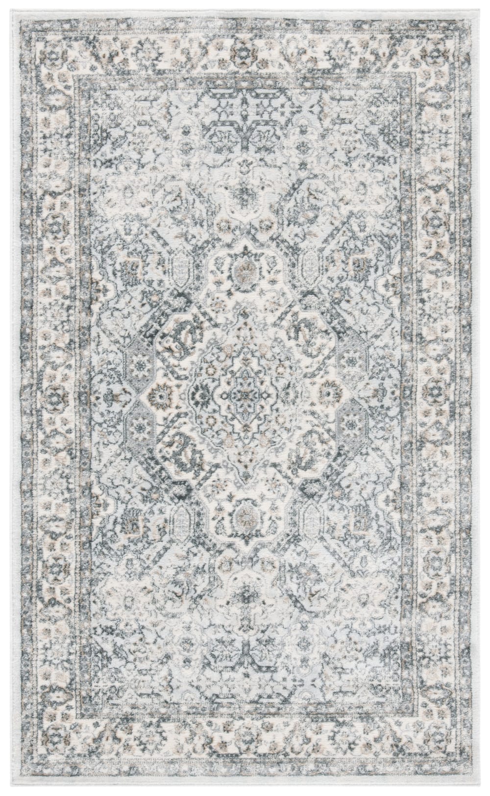 Tapis gris foncé/crème