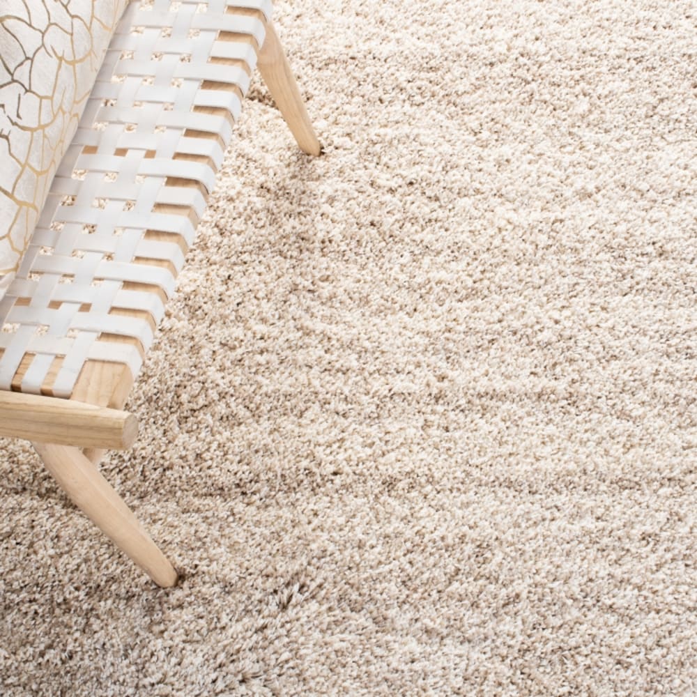 Tapis en polypropylène blanc/beige, 122 x 122 cm — vue 4
