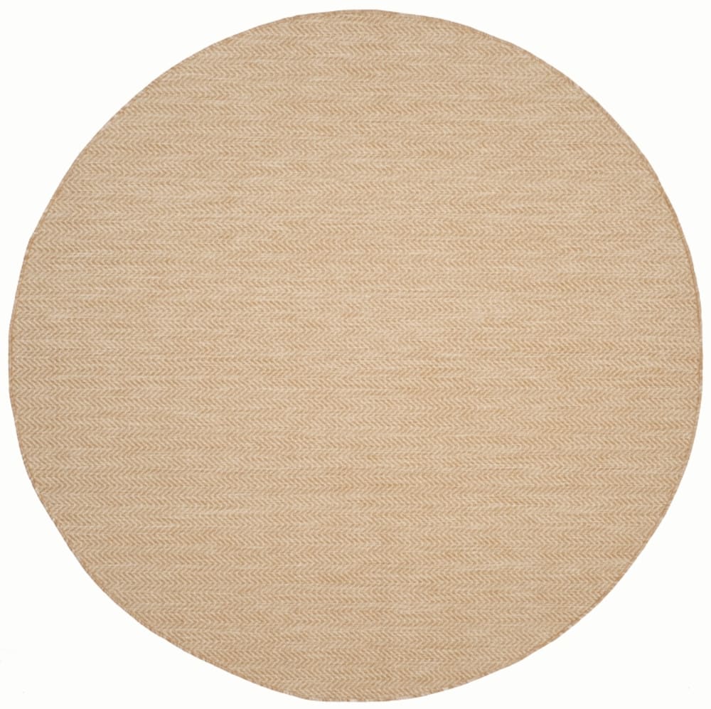 Tapis contemporain en polypropylène beige, 122 cm