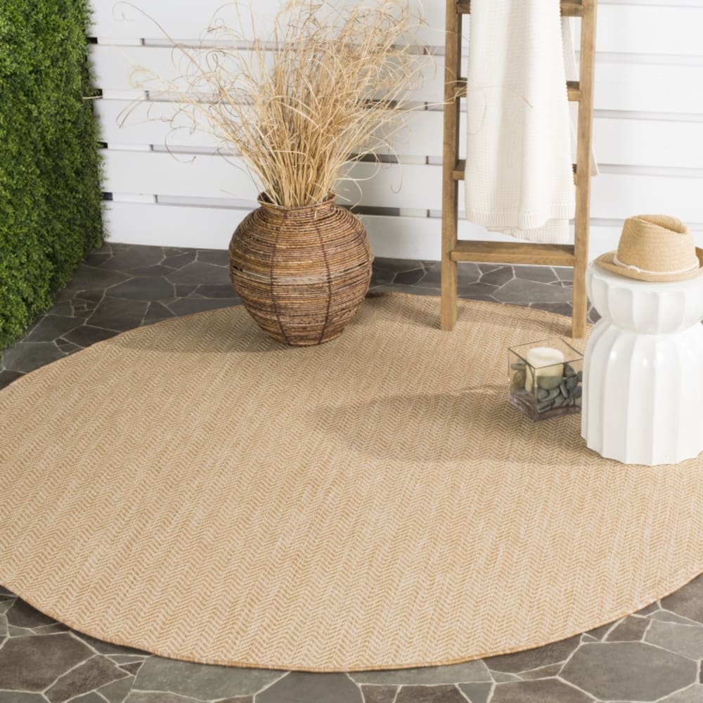 Tapis contemporain en polypropylène beige, 122 cm — vue 3