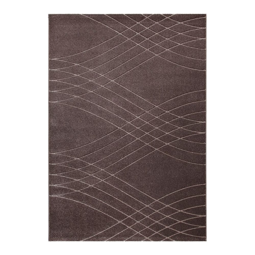 Tapis géométrique design en polypropylène beige foncé 120x160