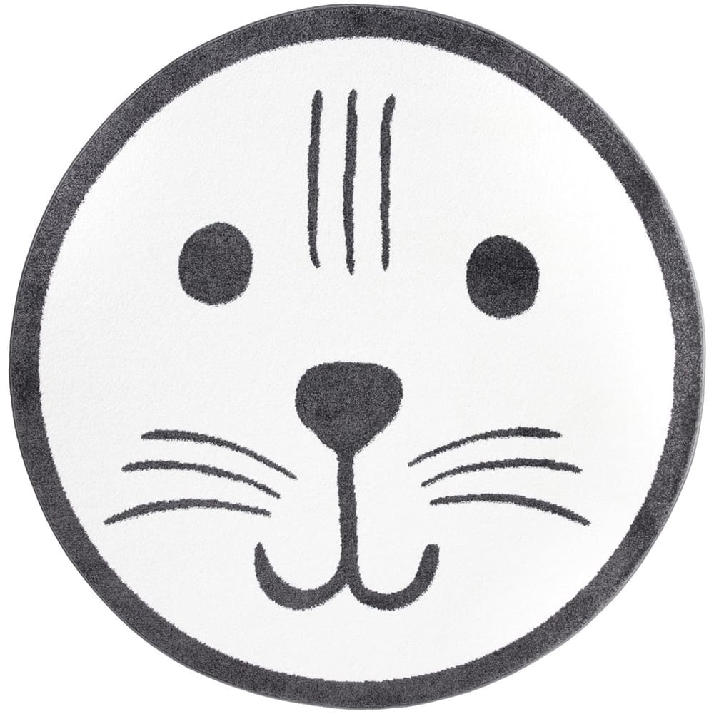 Tapis Rond pour chambre d'enfant Tête d'Ours 120x120cm