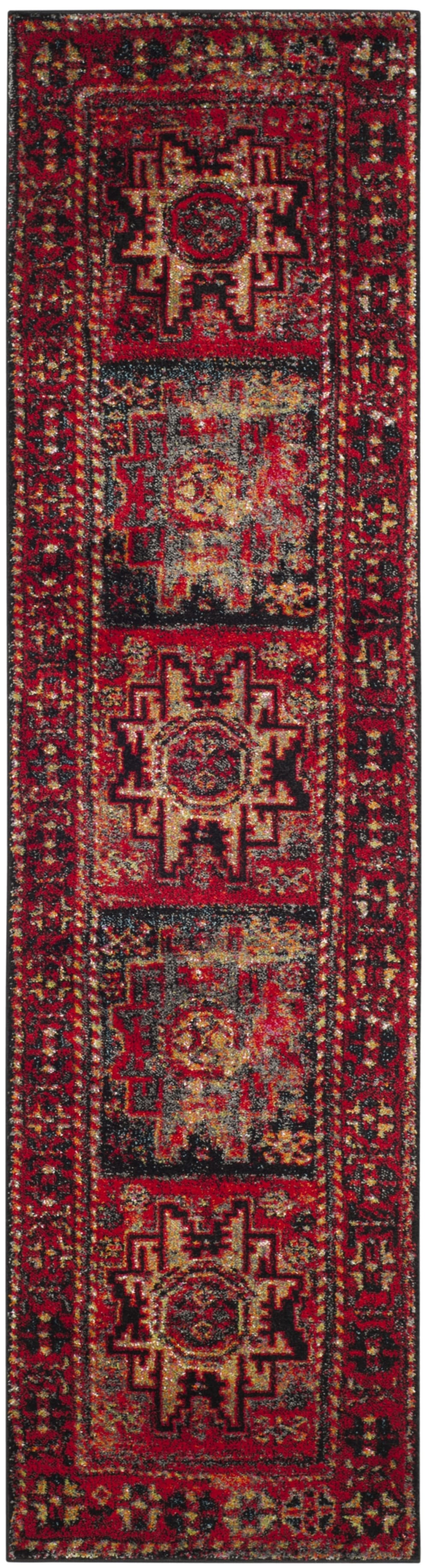 Tapis de transition en polypropylène rouge/multicolore, 69 x 122 cm