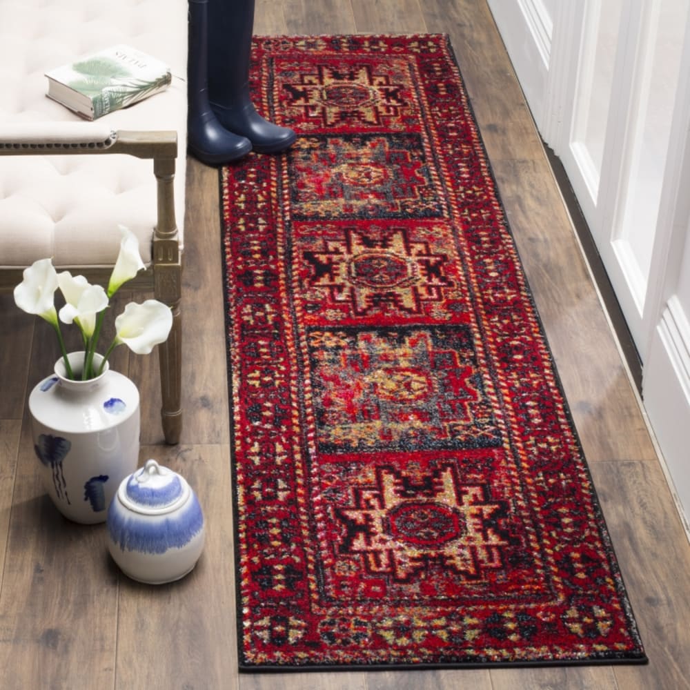 Tapis de transition en polypropylène rouge/multicolore, 69 x 122 cm — vue 3