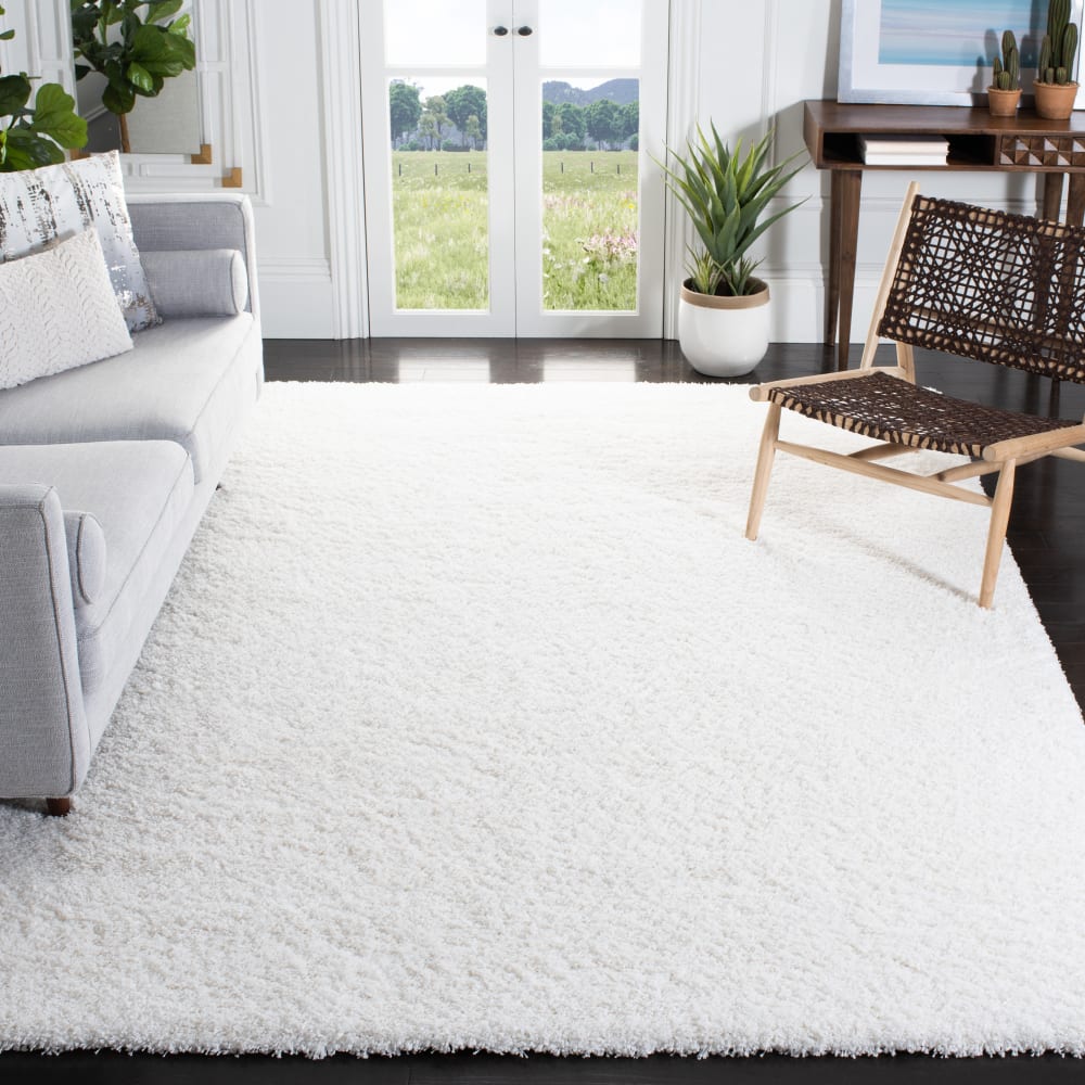 Tapis en polypropylène blanc, 122 x 122 cm — vue 3