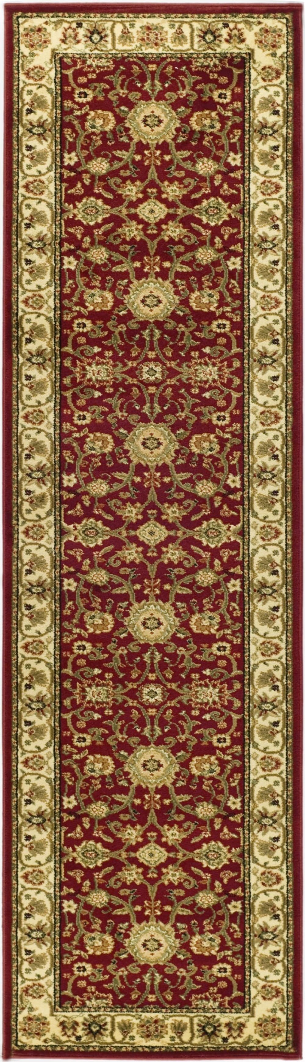 Tapis traditionnel en polypropylène rouge/blanc, 69 x 122 cm