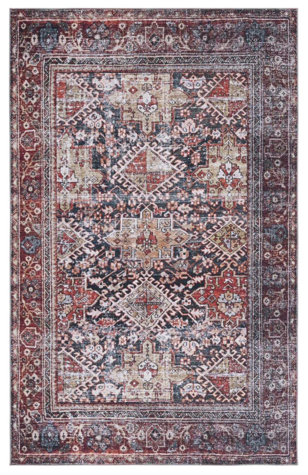 Tapis de transition en polyester bleu/orange, 122 x 183 cm