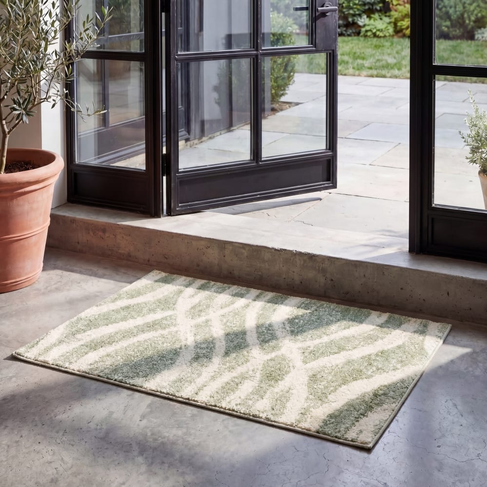 Tapis en polypropylène vert/beige, 76 x 122 cm — vue 3