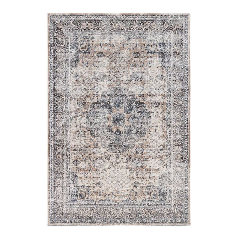 Tapis rayé vintage en polypropylène bleu clair 120x170