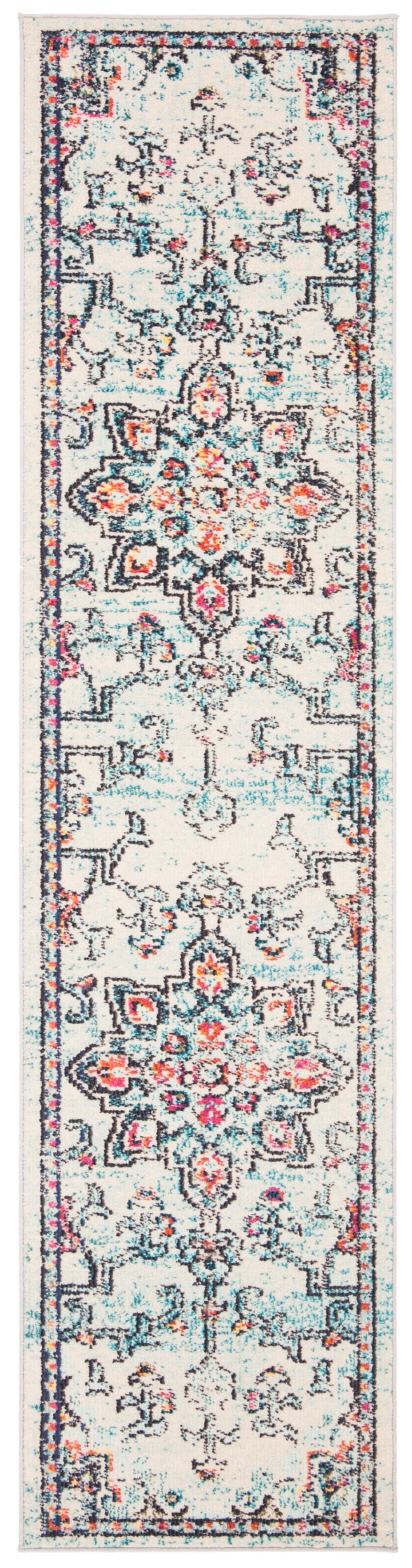 Tapis polypropylène crème / bleu 66 x 122 cm