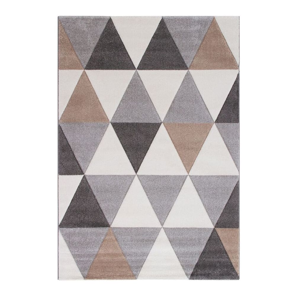 Tapis géométrique design en polypropylène beige 120x170