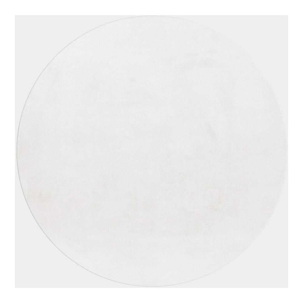 Tapis uni design en polyester blanc Ø 120