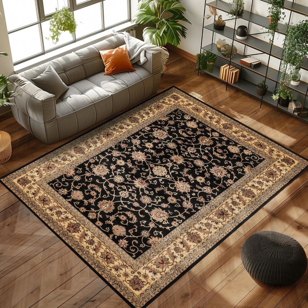 Tapis d'orient bahram noir 120 x 170 cm — vue 3