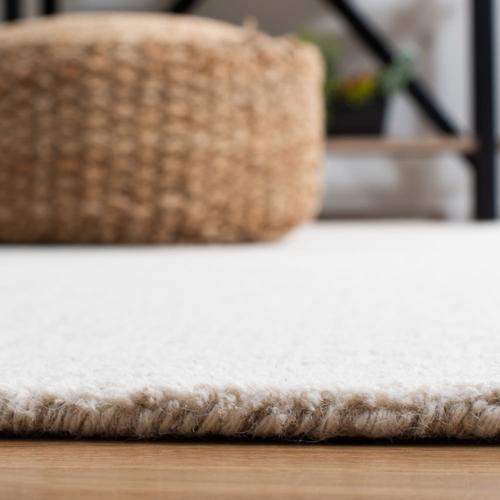Tapis contemporain en laine blanc/beige, 122 cm — vue 4
